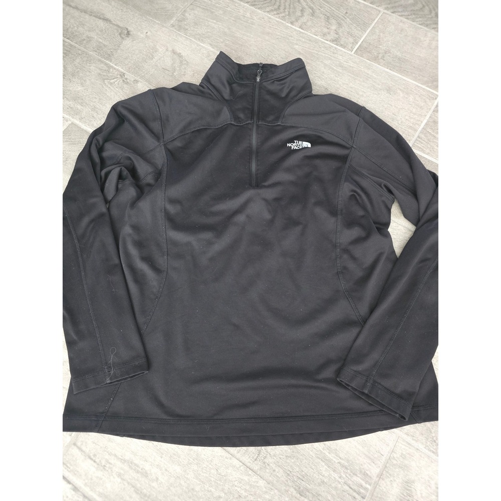 The North Face Mens Black Quarter Zip Pullover Fleece Jacket Large
